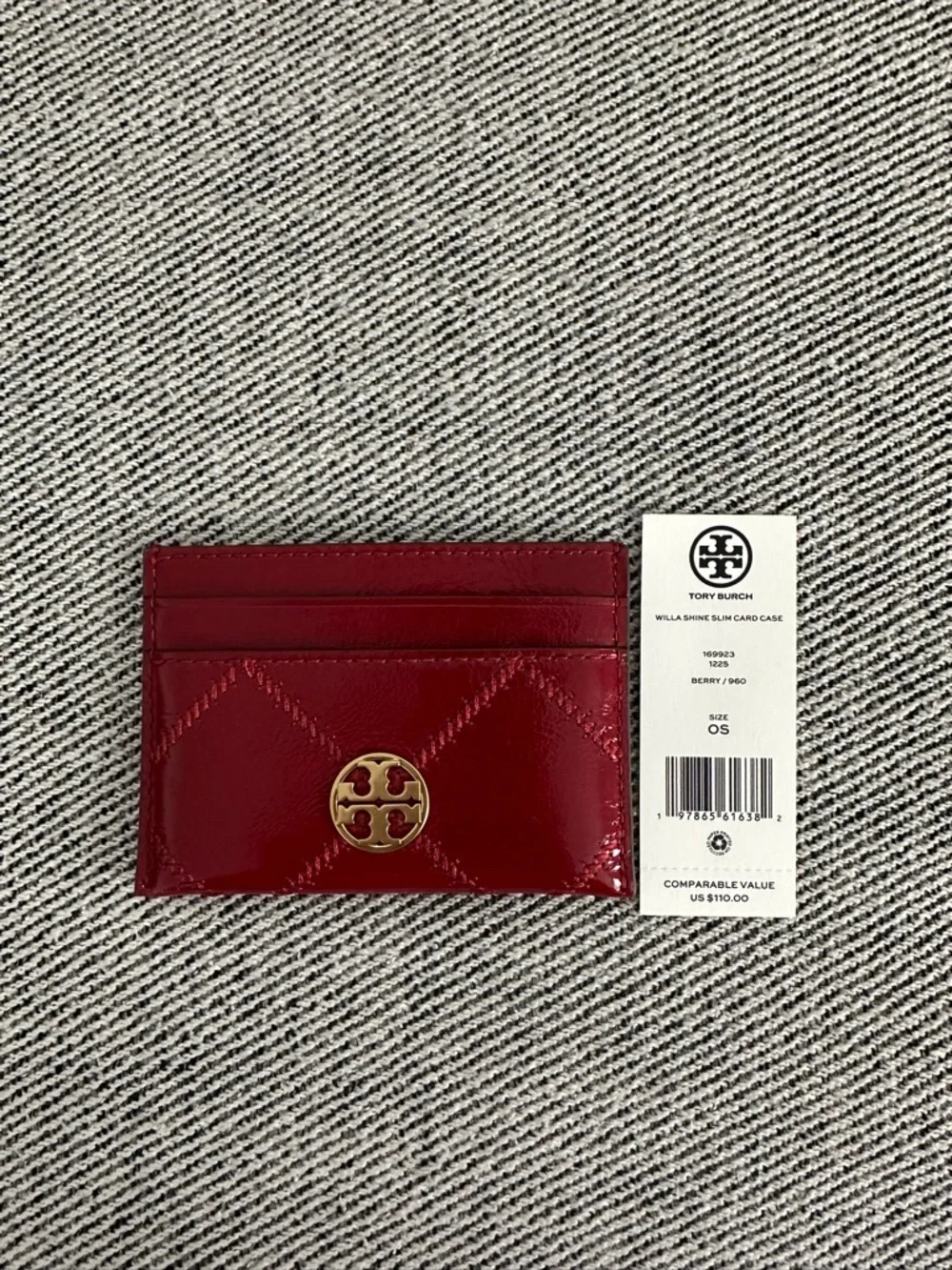 NWT Tory Burch Willa Slim Card Case 169923 Berry